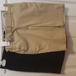 Girls Uniform Shorts Skinny Bermuda Size 8 Khaki and Navy NWT